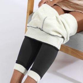 Winter Leggings Warm Thick High Stretch Lamb Cashmere Leggins Skinny Fitness Woman Pants (Option: Black-5XL)