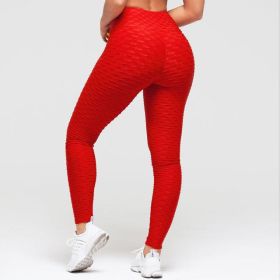 Booty Lifting Anti Cellulite Scrunch Leggings Without Pocket (Option: Red-3XL)