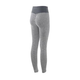 Plaid Leggings Fitness Yoga Pants Women's Seamless High Waist Breathable Gym Leggings (Option: Grey-2XL)