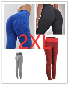 Plaid Leggings Fitness Yoga Pants Women's Seamless High Waist Breathable Gym Leggings (Option: 4Colors set-2XL)