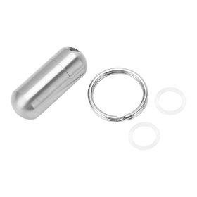 Portable Medicine Bottle Stainless Steel Waterproof Small Capsule Case Storage Container with Keychain (Option: as picture)