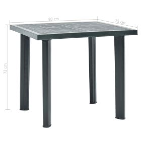 vidaXL Patio Table Green 31.5"x29.5"x28.3" Plastic (Option: as picture)