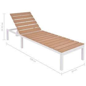 vidaXL Sun Lounger with Table Aluminum WPC and Brown (Option: as picture)