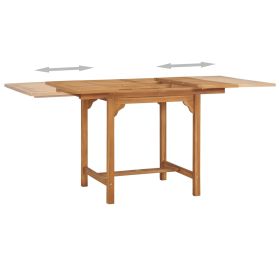 vidaXL Extending Patio Table (43.3"-63")x31.5"x29.5" Solid Teak Wood (Option: as picture)