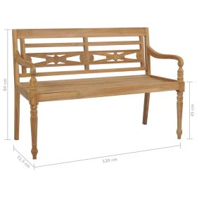 vidaXL Batavia Bench 120 cm Teak (Option: as picture)