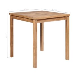 vidaXL Garden Table 80x80x77 cm Solid Teak Wood (Option: as picture)