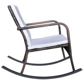 vidaXL Outdoor Rocking Chair Brown Poly Rattan (Option: as picture)