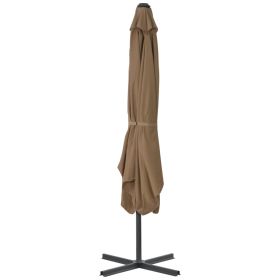 vidaXL Garden Parasol with Steel Pole 250x250 cm Taupe (Option: as picture)