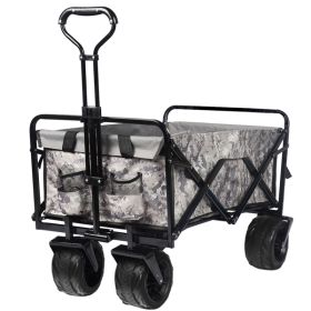 Foldable Heavy ATV, Outdoor Folding Practical Camping Garden ATV, Universal Wheels Adjustable Handle Shopping - Camouflage (Option: Camouflage)