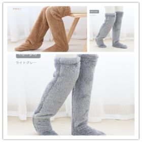 Over Knee High Fuzzy Long Socks Winter Warm Cold Leg Knee Joint Cold-proof Stockings Home Floor Sleeping Socks (Option: Set11-Average Size)