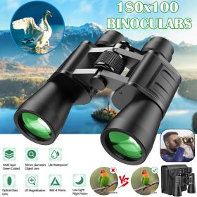 180x100 30x60 HD Military Zoom Powerful Binoculars Day-Low Night Optics Hunting (Color: Black)