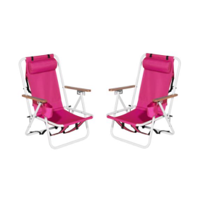 2pcs 23X21.7X31.5in Beach Chair (Option: Barbie pink)