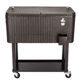 Frozen Trolley - Woven Rattan Square Leg Design (Option: 80QT)