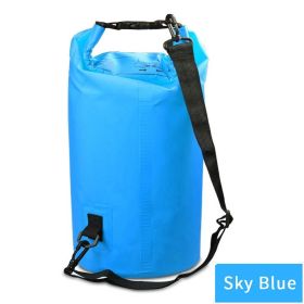 Outdoor Waterproof Sport Dry Bag With Adjustable Shoulder Strap For Beach; Drifting; Mountaineering Outdoor Backpack Waterproof Hiking Bag 500D N (Color: Light Blue, size: 30L)