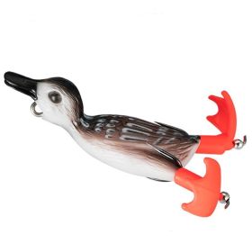 1pc Soft Fishing Lure Duck Artificial Bait With Rotating Legs; Cool Fishing Bait 9cm/11g 3.5in/0.39oz (Color: brown)