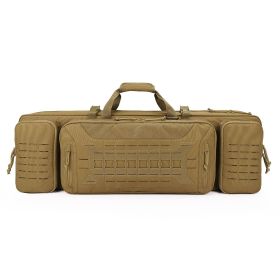 VOTAGOO Double Rifle Case Gun Bag, Safely Long-Barrel Firearm Transportation Cases Locks (Color: Tan, size: 42inches)